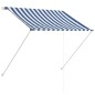 vidaXL Toldo retráctil azul y blanco 100x150 cm vidaXL Toldo retráctil azul y blanco 100x150 cm