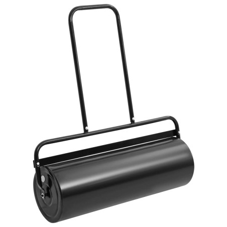 vidaXL Rodillo para césped con mango acero y hierro negro 63 L