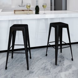 vidaXL Taburetes de cocina 2 unidades de acero negro