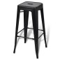vidaXL Taburetes de cocina 2 unidades de acero negro vidaXL Taburetes de cocina 2 unidades de acero negro