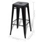 vidaXL Taburetes de cocina 2 unidades de acero negro vidaXL Taburetes de cocina 2 unidades de acero negro