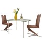 vidaXL Sillas de comedor 2 unidades cuero sintético marrón