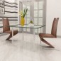 vidaXL Sillas de comedor 2 unidades cuero sintético marrón