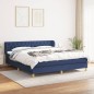 vidaXL Cama box spring con colchón tela azul 160x200 cm vidaXL Cama box spring con colchón tela azul 160x200 cm