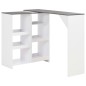 vidaXL Mesa de bar con estantería móvil blanca 138x39x110 cm vidaXL Mesa de bar con estantería móvil blanca 138x39x110 cm