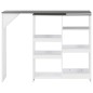vidaXL Mesa de bar con estantería móvil blanca 138x39x110 cm vidaXL Mesa de bar con estantería móvil blanca 138x39x110 cm