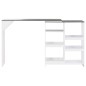 vidaXL Mesa de bar con estantería móvil blanca 138x39x110 cm vidaXL Mesa de bar con estantería móvil blanca 138x39x110 cm