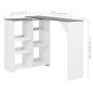 vidaXL Mesa de bar con estantería móvil blanca 138x39x110 cm vidaXL Mesa de bar con estantería móvil blanca 138x39x110 cm