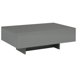 vidaXL Mesa de centro de MDF gris brillante 85x55x31 cm