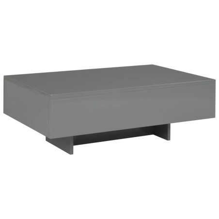 vidaXL Mesa de centro de MDF gris brillante 85x55x31 cm