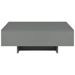 vidaXL Mesa de centro de MDF gris brillante 85x55x31 cm