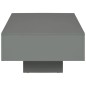 vidaXL Mesa de centro de MDF gris brillante 85x55x31 cm