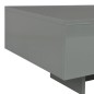 vidaXL Mesa de centro de MDF gris brillante 85x55x31 cm