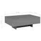 vidaXL Mesa de centro de MDF gris brillante 85x55x31 cm