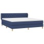 vidaXL Cama box spring con colchón tela azul 160x200 cm vidaXL Cama box spring con colchón tela azul 160x200 cm