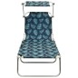 vidaXL Tumbona plegable con toldo de acero estampado de hojas vidaXL Tumbona plegable con toldo de acero estampado de hojas