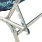 vidaXL Tumbona plegable con toldo de acero estampado de hojas vidaXL Tumbona plegable con toldo de acero estampado de hojas