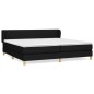 vidaXL Cama box spring con colchón tela negro 200x200 cm vidaXL Cama box spring con colchón tela negro 200x200 cm