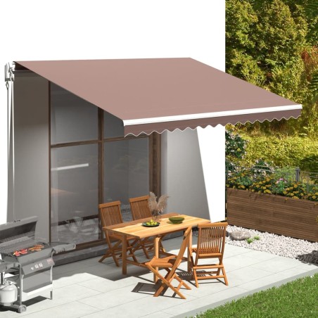 vidaXL Tela de repuesto para toldo marrón 4,5x3 m