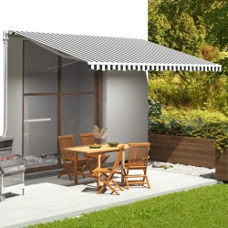 vidaXL Tela de repuesto para toldo gris antracita y blanco 5x3 m
