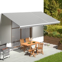 vidaXL Tela de repuesto para toldo gris antracita y blanco 6x3 m