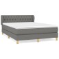 vidaXL Cama box spring con colchón tela gris oscuro 140x200 cm vidaXL Cama box spring con colchón tela gris oscuro 140x200 cm