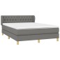 vidaXL Cama box spring con colchón tela gris oscuro 140x200 cm vidaXL Cama box spring con colchón tela gris oscuro 140x200 cm