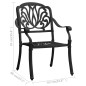 vidaXL Sillas de jardín 2 unidades aluminio fundido negro vidaXL Sillas de jardín 2 unidades aluminio fundido negro