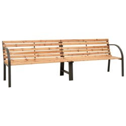 vidaXL Banco doble de jardín madera maciza de abeto 225 cm