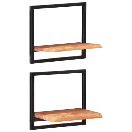 vidaXL Estantes de pared 2 unidades madera maciza acacia 40x24x35 cm 