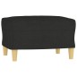 vidaXL Juego de sofás con cojines 3 piezas tela negro vidaXL Juego de sofás con cojines 3 piezas tela negro