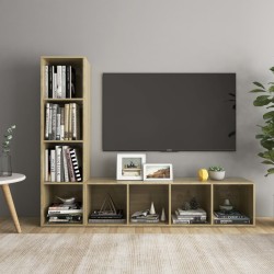 vidaXL Muebles de salón 2 piezas madera ingeniería roble Sonoma