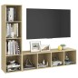 vidaXL Muebles de salón 2 piezas madera ingeniería roble Sonoma