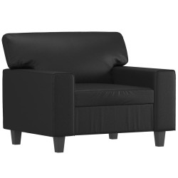 vidaXL Sillón cuero sintético negro 60 cm