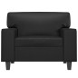 vidaXL Sillón cuero sintético negro 60 cm vidaXL Sillón cuero sintético negro 60 cm