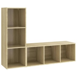 vidaXL Muebles de salón 2 piezas madera de ingeniería roble Sonoma