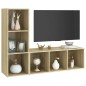 vidaXL Muebles de salón 2 piezas madera de ingeniería roble Sonoma