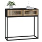 vidaXL Mesa consola hierro y madera contrachapada negro 80x30x75 cm vidaXL Mesa consola hierro y madera contrachapada negro 80x30x75 cm