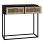 vidaXL Mesa consola hierro y madera contrachapada negro 80x30x75 cm vidaXL Mesa consola hierro y madera contrachapada negro 80x30x75 cm