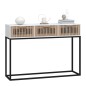 vidaXL Mesa consola hierro y madera contrachapada blanco 105x30x75 cm vidaXL Mesa consola hierro y madera contrachapada blanco 105x30x75 cm