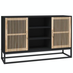 vidaXL Aparador de madera contrachapada negro 105x30x65 cm