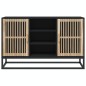 vidaXL Aparador de madera contrachapada negro 105x30x65 cm