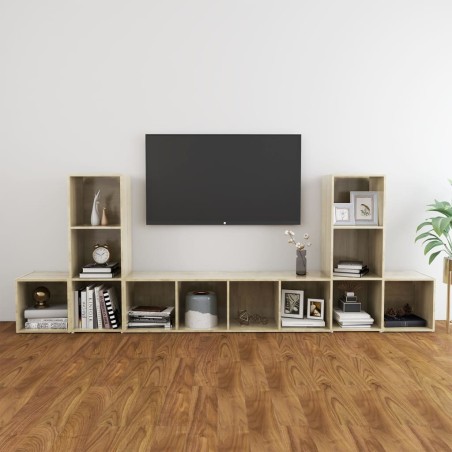 vidaXL Muebles de salón 5 piezas madera ingeniería roble Sonoma