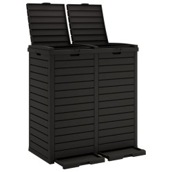 vidaXL Cubo de basura de exterior polipropileno negro 78x41x86 cm