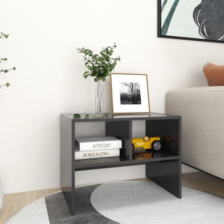 vidaXL Mesa auxiliar de madera contrachapada gris 60x40x45 cm