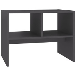 vidaXL Mesa auxiliar de madera contrachapada gris 60x40x45 cm