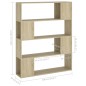 vidaXL Estantería/divisor de espacios roble Sonoma 100x24x124 cm vidaXL Estantería/divisor de espacios roble Sonoma 100x24x124 cm