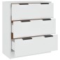 vidaXL Aparador de madera contrachapada blanco 60x30x70 cm vidaXL Aparador de madera contrachapada blanco 60x30x70 cm