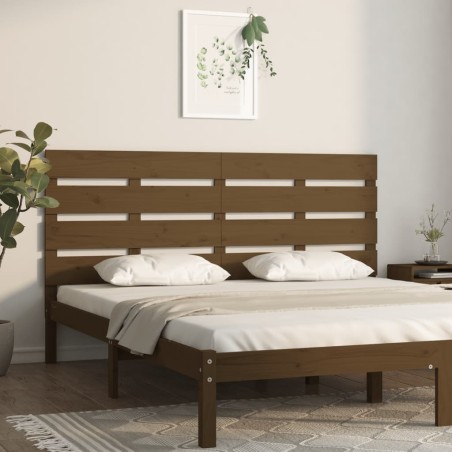vidaXL Cabecero madera maciza de pino marrón miel 180x3x80 cm