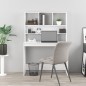 vidaXL Escritorio de estantes contrachapada blanco brillo 102x45x148cm vidaXL Escritorio de estantes contrachapada blanco brillo 102x45x148cm